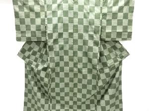 クリスマスセール大特価品　市松模様織り出し本場大島紬着物(5マルキ)